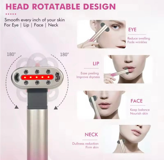 BEAUTY MINI PRO: Aparatología Lifting Facial Pro 4 en 1 – LED, Microcorriente y Vibración + Consulta Virtual